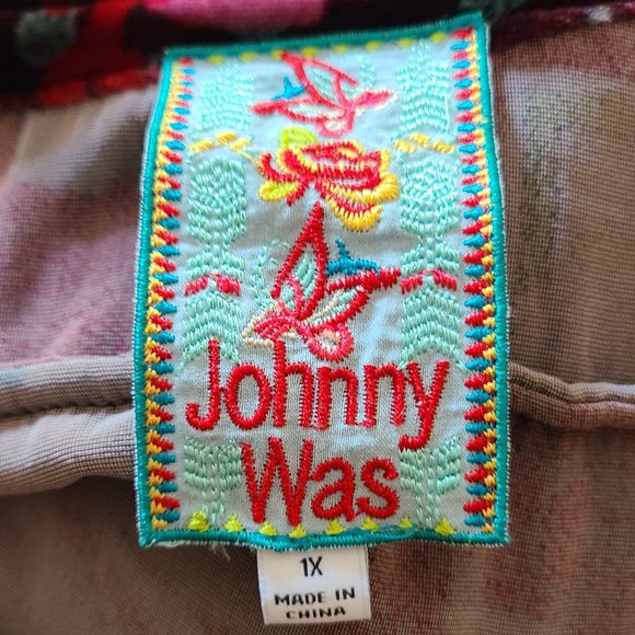 JOHNNY WAS SILK VELVET DREAM FLORAL PRINT EASY TUNIC SHIRT TOP 1X - Picture 6 of 7